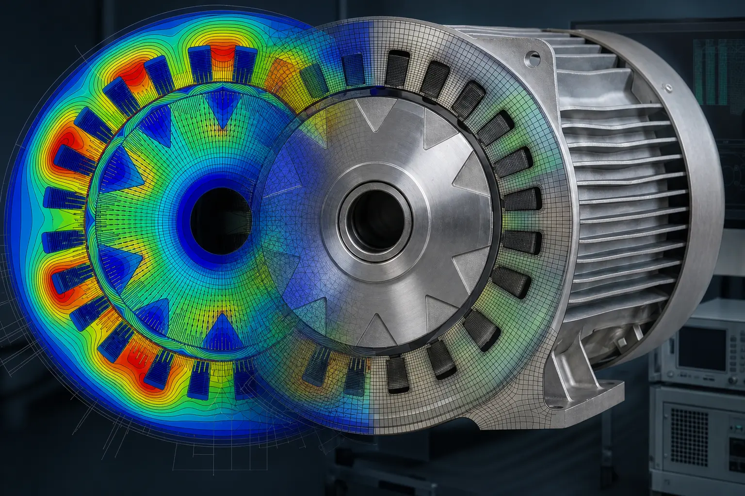 End-to-end multiphysics simulation connects electromagnetic, structural, and thermal behaviour within a single digital workflow