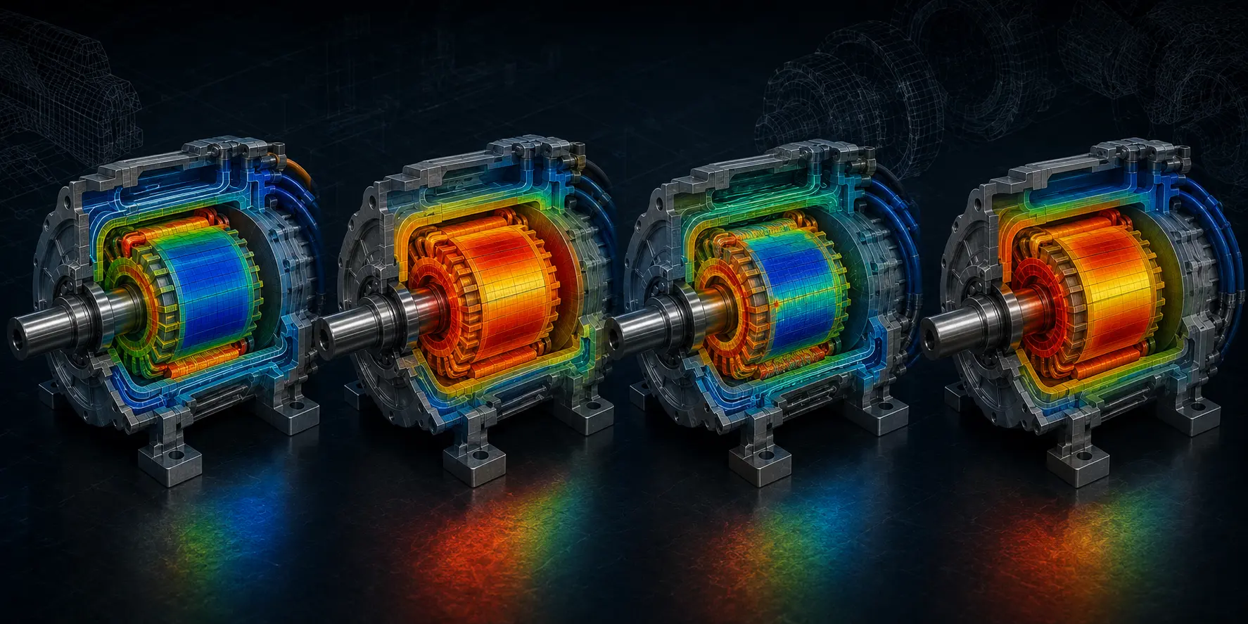Thermal response compared across operating points and design iterations — the iterate-the-loop step in a coupled workflow